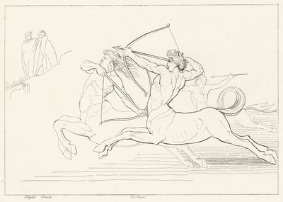 ケンタウロスとの出会い、インフェルノ、カント12（彫刻 作： John (after) Flaxman