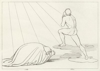 フォレーゼの昇天、煉獄、カント23（エングレーヴィング 作： John (after) Flaxman