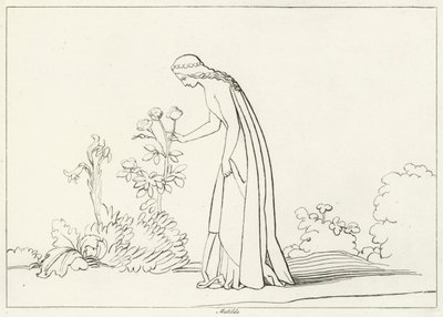 マチルダ、煉獄、カント28 (エングレーヴィング) 作： John (after) Flaxman