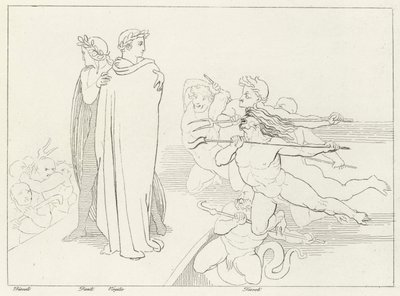 The Bridge, Inferno, Canto 21 (ingraving) 作： John (after) Flaxman
