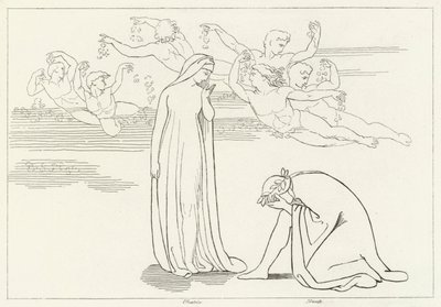 ベアトリーチェの降臨、煉獄、カント30（エングレーヴィング 作： John (after) Flaxman