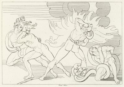 炎の蛇、インフェルノ、カント24（エングレーヴィング 作： John (after) Flaxman