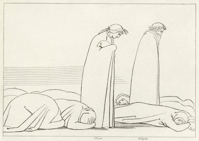 貪欲の領域、煉獄、カント19（エングレーヴィング 作： John (after) Flaxman
