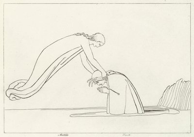 レテ川、煉獄、カント31 (エングレーヴィング) 作： John (after) Flaxman
