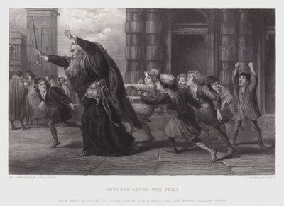 裁判後のシャイロック（版画 作： John (after) Gilbert
