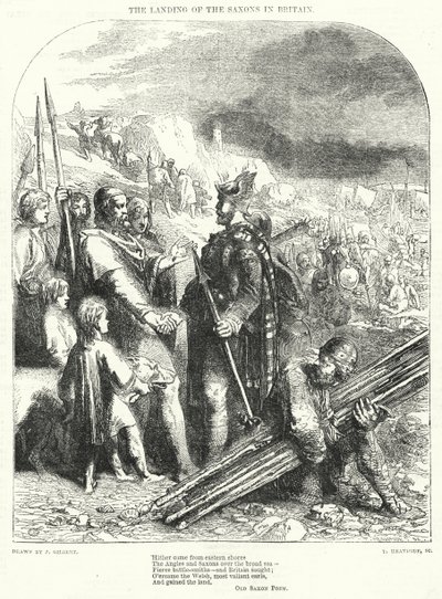 サクソン人のイギリス上陸（版画 作： John (after) Gilbert