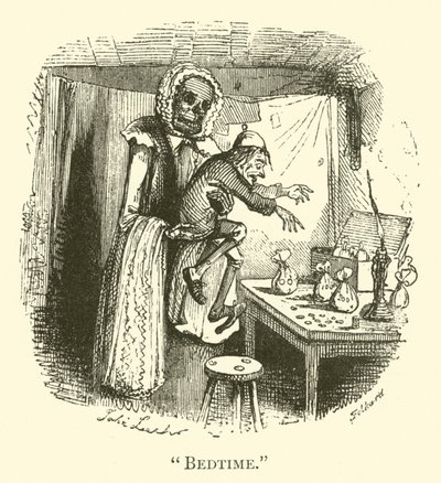 ベッドタイム（彫刻 作： John (after) Leech