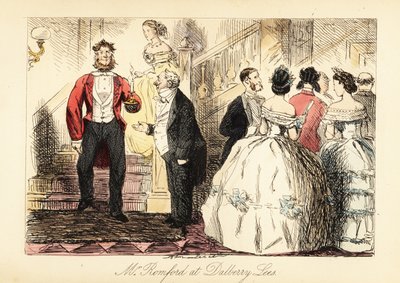 フォーマルな服を着てディナーに参加する英国紳士 作： John (after) Leech