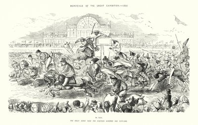 1851年の大博覧会の記念品、1898年の大ダービーレース（エングレービング 作： John (after) Leech