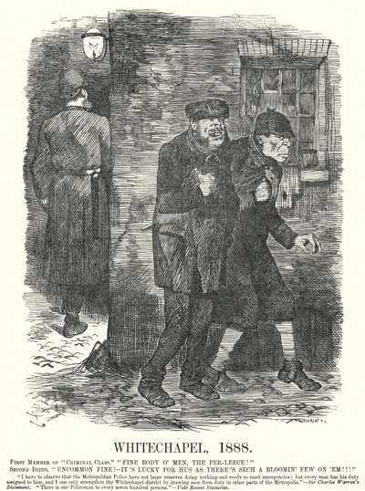 パンチの漫画。ホワイトチャペル 作： John (after) Tenniel
