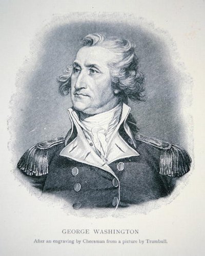 ジョージ・ワシントン、トーマス・チーズマン（1760-1835）の彫刻（リトグラフ）。 作： John (after) Trumbull