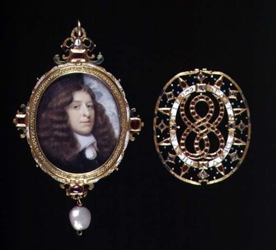No.3863 無名の男性のミニチュア、金と宝石で飾られたフレームとカバー付き、1660年頃（ベラム製 作： John (attr. to) Hoskins