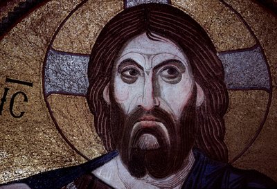 ダフニまたはダフニの修道院のモザイク画「キリスト・パントクラトル」（ユネスコ世界遺産 作： Walter Charles Mills