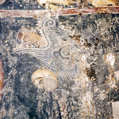 ギリシャ・クレタ島デリアナの教会のフレスコ画（写真 作： Walter Charles Mills