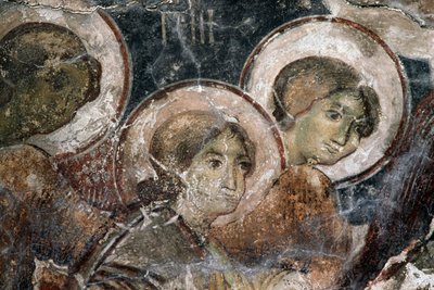 ギリシャ・クレタ島ケファリのソティロスにあるメタモルフォシス教会のフレスコ画（写真 作： Walter Charles Mills