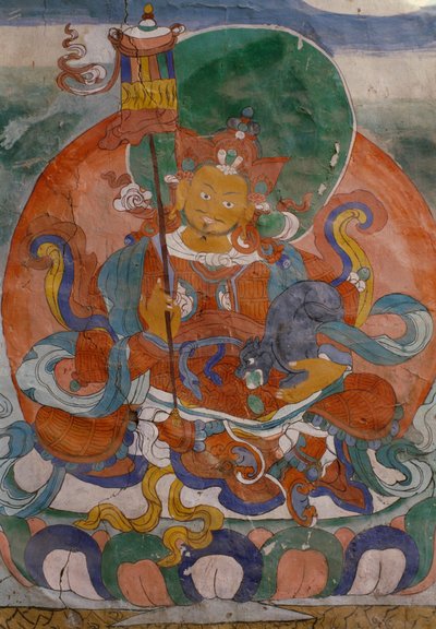 インド、ラダック、ヘミスのラマイスト僧院の壁画 作： Walter Charles Mills