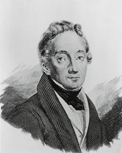 イタリアの将軍・歴史家、ピエトロ・コレッタ（1775-1831）の肖像、エングレービング 作： Walter Charles Mills