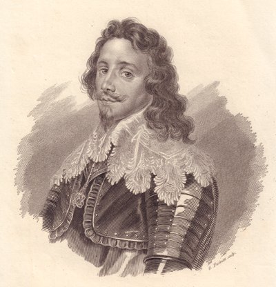 カリニャーノ公爵トーマス・フランシス・オブ・サヴォイ（1596-1656）の肖像、ヴァンディックの絵画からG・フシナティによる銅版画 作： Walter Charles Mills