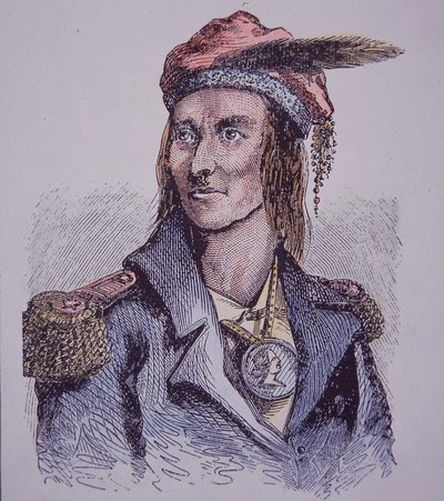 Tecumseh（彩色済み彫刻 作： Walter Charles Mills