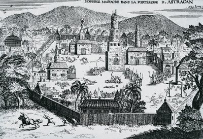 1670年、アストラハンの要塞を攻めるステパン・ラージン率いるコサック（ロシア 作： Walter Charles Mills