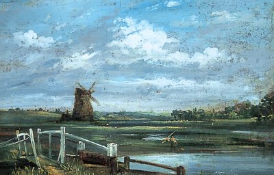ダービシャー州ニア・ハドン（油彩・キャンバス 作： John (manner of) Constable