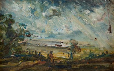 湾の外光スケッチ（キャンバスに油彩） 作： John (manner of) Constable