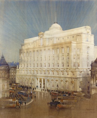 ロンドンの家禽、ミッドランド銀行の本部のための建築設計 作： John A. and Saunders, Charles Gotch