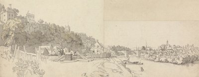 川のほとりから見た街 作： John Alexander Gresse