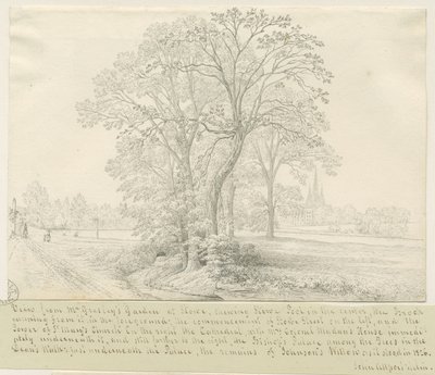 リッチフィールド-ストウ・プールの向こうの眺め：ペン画、nd [1826] （図面 作： John Allport