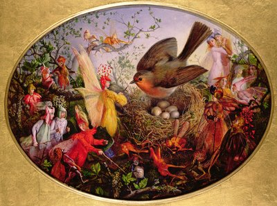 巣を守るコックロビン 作： John Anster Fitzgerald