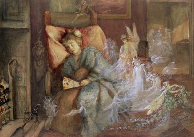 夢（トイレ、ガッシュ紙） 作： John Anster Fitzgerald