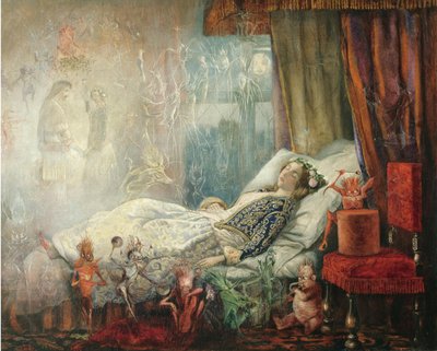 仮面舞踏会後の夢 作： John Anster Fitzgerald