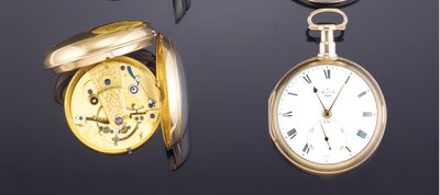 22カラットのスプリング戻り止めクロノメーター懐中時計、ロンドン、No。 1818、1801 作： John Arnold