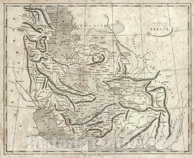 アロースミスのペルシャ地図、1819年 作： ジョン・アロウスミス