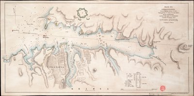 1836年のロシア測量による黒海セバストポリ 作： John Arrowsmith