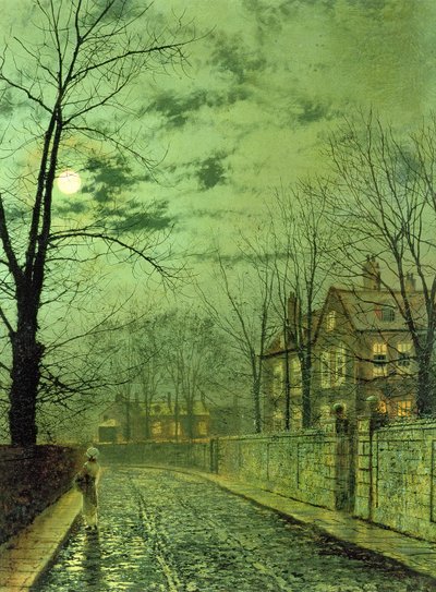 月明かりに照らされた道 作： John Atkinson Grimshaw