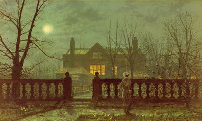 月光の庭の女性、1882 作： John Atkinson Grimshaw