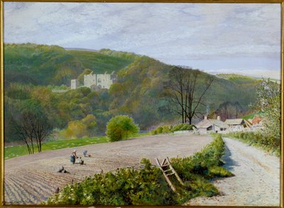 ヨークシャー、ワーフ川のバーデン・タワー 作： John Atkinson Grimshaw