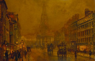 自治区ブラックマンストリート 作： John Atkinson Grimshaw