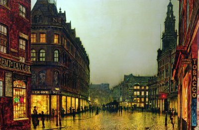 リーズのボア・レーン 作： John Atkinson Grimshaw