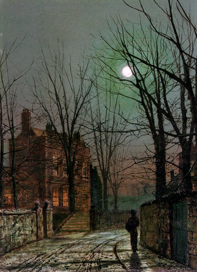 月の光によって、1882年。 作： John Atkinson Grimshaw