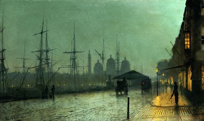 ハンバードックサイド、ハル、1882年 作： John Atkinson Grimshaw