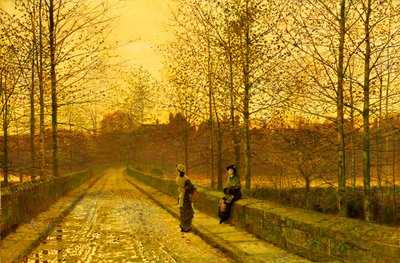 ゴールデングローミングで、1883年 作： John Atkinson Grimshaw