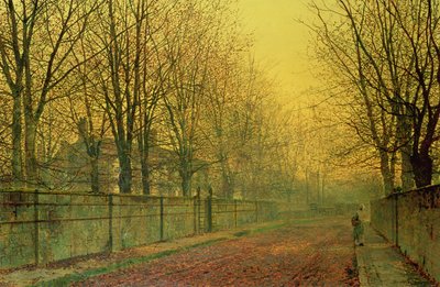 秋の黄金の輝き、1884年 作： John Atkinson Grimshaw