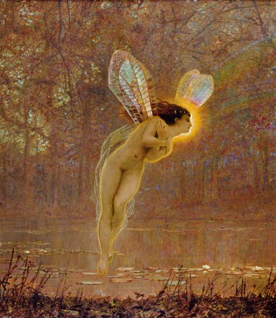 アイリス、妖精のディテール 作： John Atkinson Grimshaw