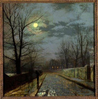 チェシャーのレーン 作： John Atkinson Grimshaw