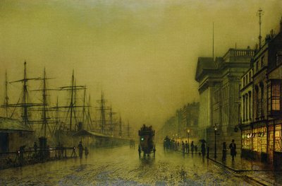 リバプールドックカスタムズハウスおよびソルトハウスドック、リバプール 作： John Atkinson Grimshaw