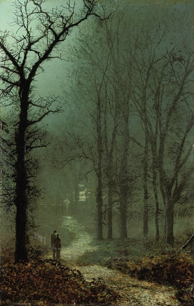 月光による森の恋人、1873 作： John Atkinson Grimshaw