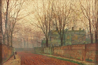 11月の朝、リーズ、クノストロップホール 作： John Atkinson Grimshaw