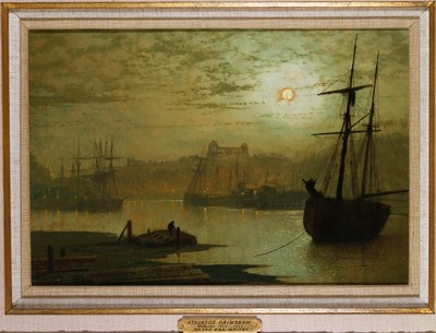机の上、ウィットビー、1877 作： John Atkinson Grimshaw